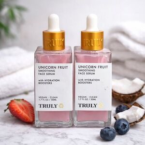 Truly Unicorn Fruit Face Serum 1.7oz 2-Pack Bundle Hydration Vegan Clean
